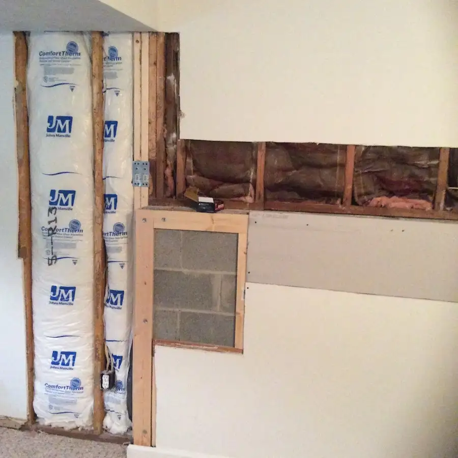 Wall insulation replacement during Basement Flood Cleanup in Rosedale